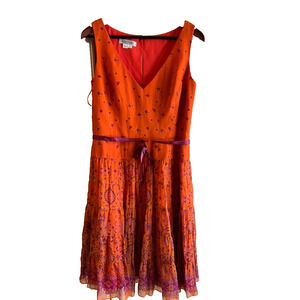 KAY UNGER NY WOMEN'S DRESS SIZE 12 SILK Fairycore, Maximalist ,Valentine ,boho